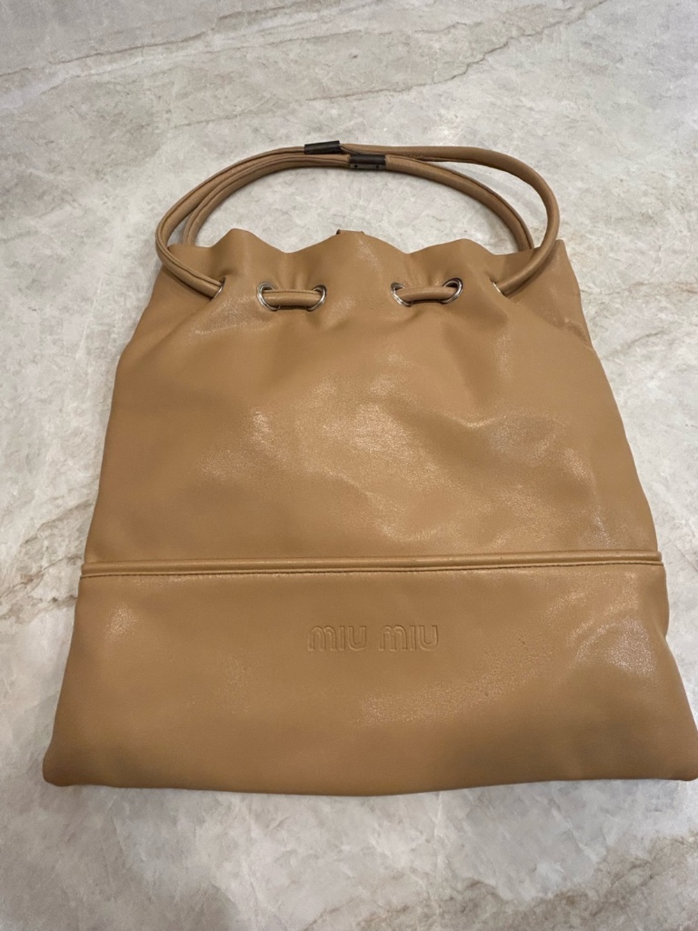 Vintage MIU MIU leather and suede bucket bag 
Fair condition and priced as such